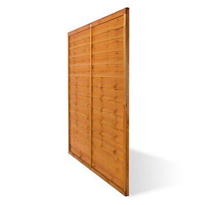 Grange Traditional Overlap Horizontal slat Wooden Fence panel (W)1.83m (H)1.8m