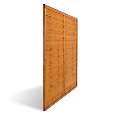 Grange Traditional Overlap Horizontal slat Wooden Fence panel (W)1.83m (H)1.8m