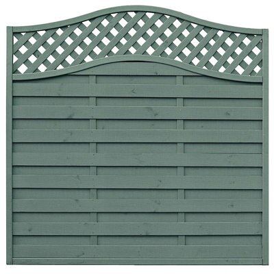 Grange Woodberry Horizontal slat Wooden Fence panel (W)1.8m (H)1.8m, Pack of 10