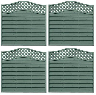 Grange Woodberry Horizontal slat Wooden Fence panel (W)1.8m (H)1.8m, Pack of 4