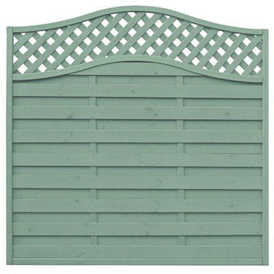 Grange Woodbury Horizontal grooved slat Fence panel (W)1.8m (H)1.8m, Pack of 5