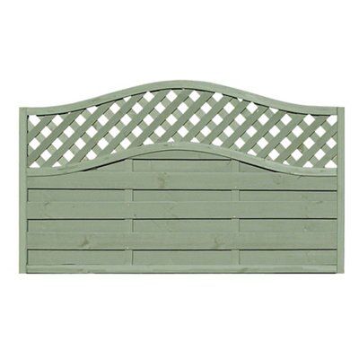 Grange Woodbury Horizontal grooved slat Wooden Fence panel (W)1.8m (H)1.05m, Pack of 4