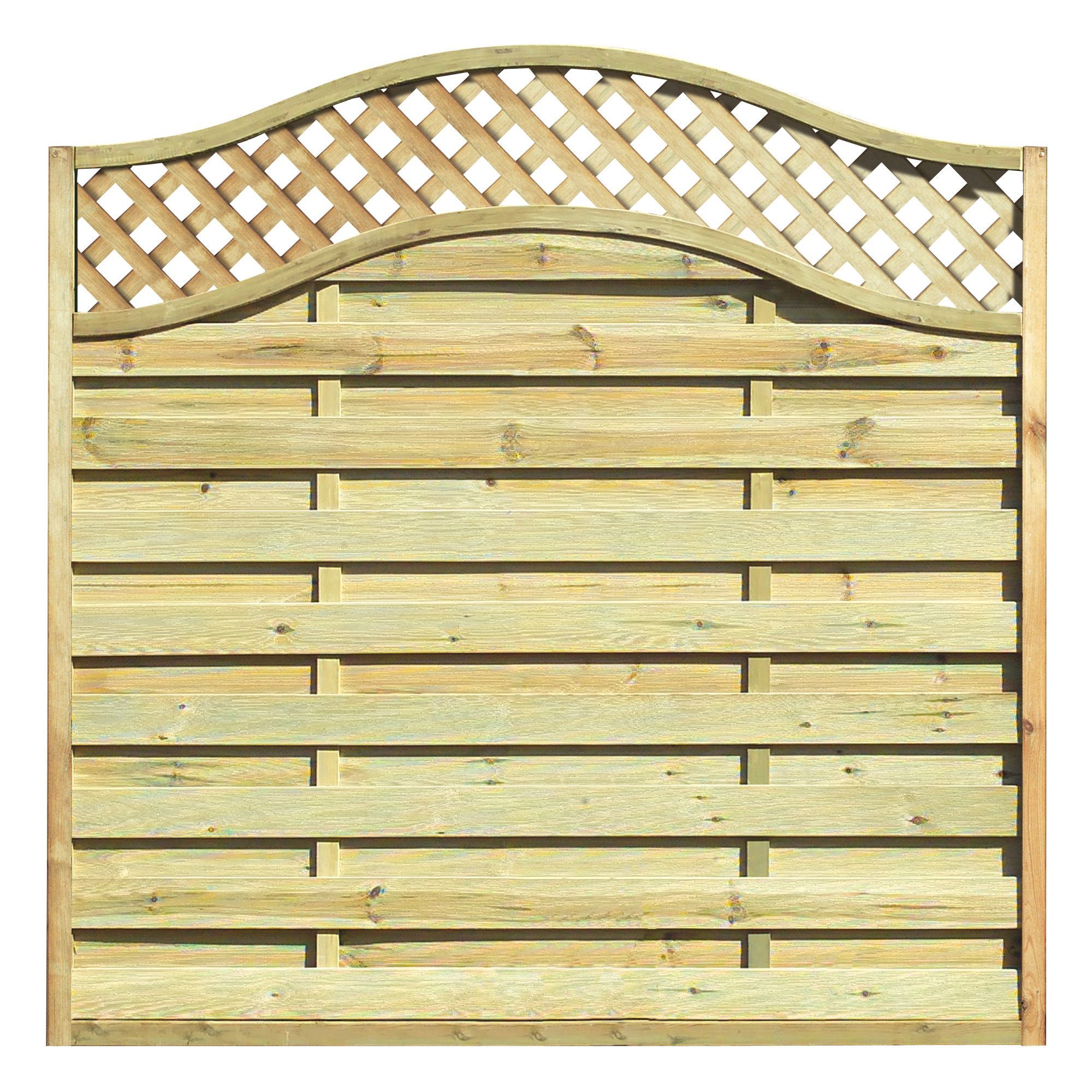 Grange Woodbury Slatted Horizontal grooved slats Fence panel (W)1.8m (H