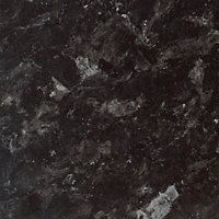 Granite effect Black Worktop edging strip, (L)3m