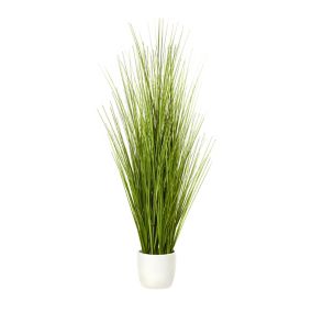 Grass Artificial plant in White Ceramic Pot