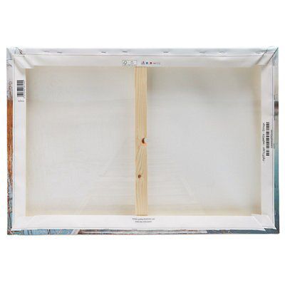 Grass jetty Neutral Canvas art (H)45cm x (W)65cm