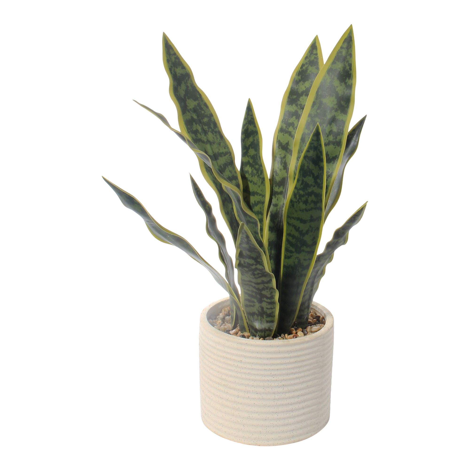Green 45cm Snake Artificial plant in Cream Ceramic Pot