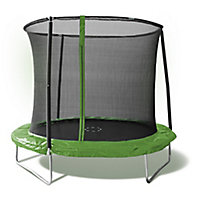 Green 8 ft Trampoline & enclosure