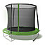 Green 8 ft Trampoline & enclosure