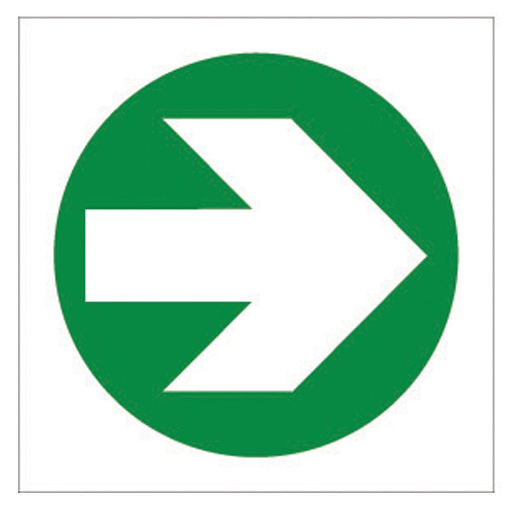 Green arrow Self-adhesive labels, (H)150mm (W)150mm