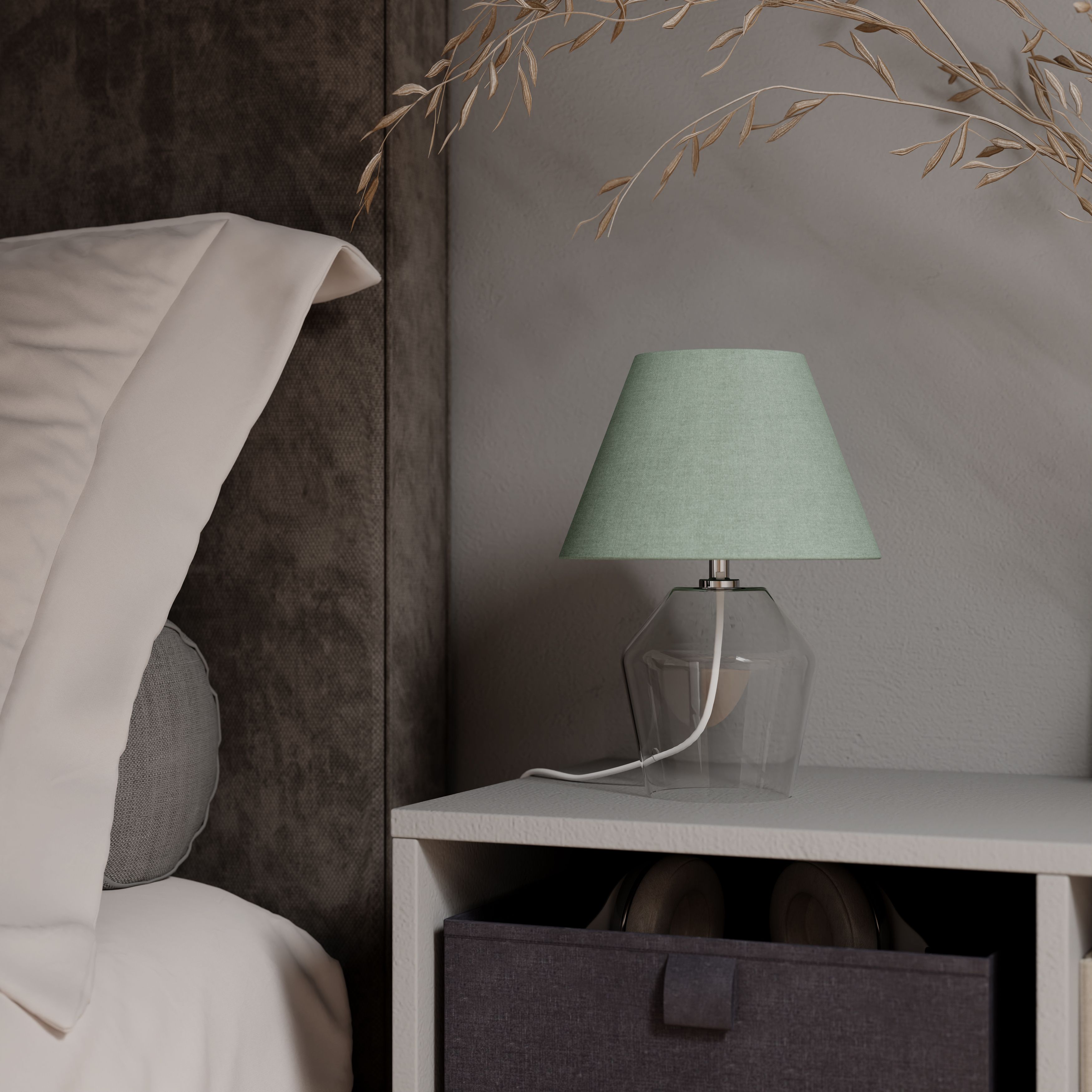 Green & Clear Glass LED Table lamp