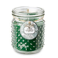 Green Dotted Jungle harlequin Jar candle, Small