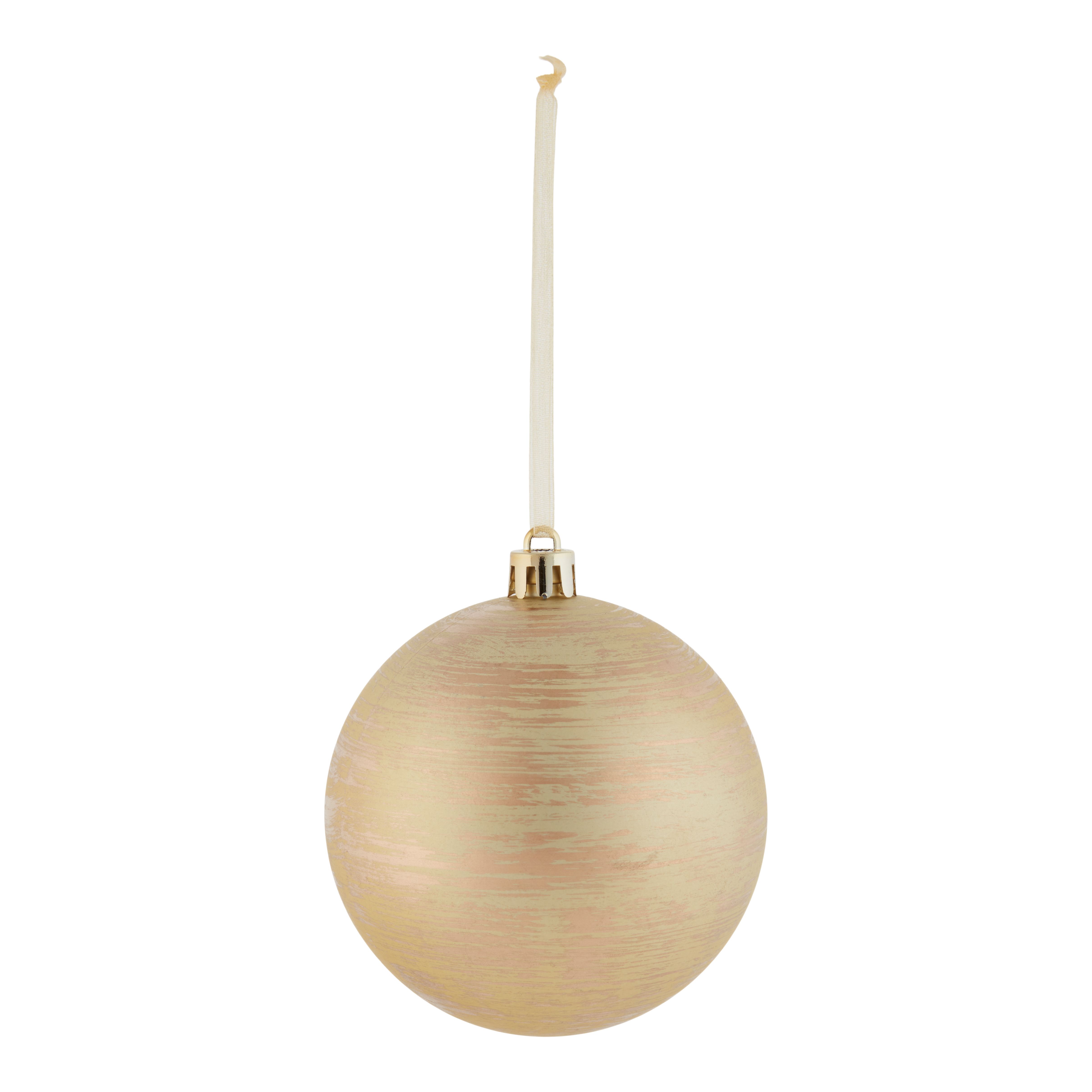 Green Gold effect Plastic Round Bauble (D) 80mm