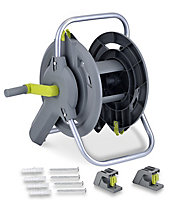 Green & grey Freestanding or wall-mounted Hose reel Without wheels (L)45m