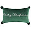 Green Merry Christmas Indoor Cushion (L)50cm x (W)30cm