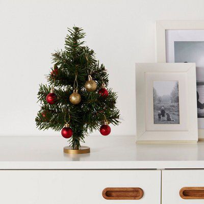 Green Metallic effect Metal & PVC Indoor Table top tree