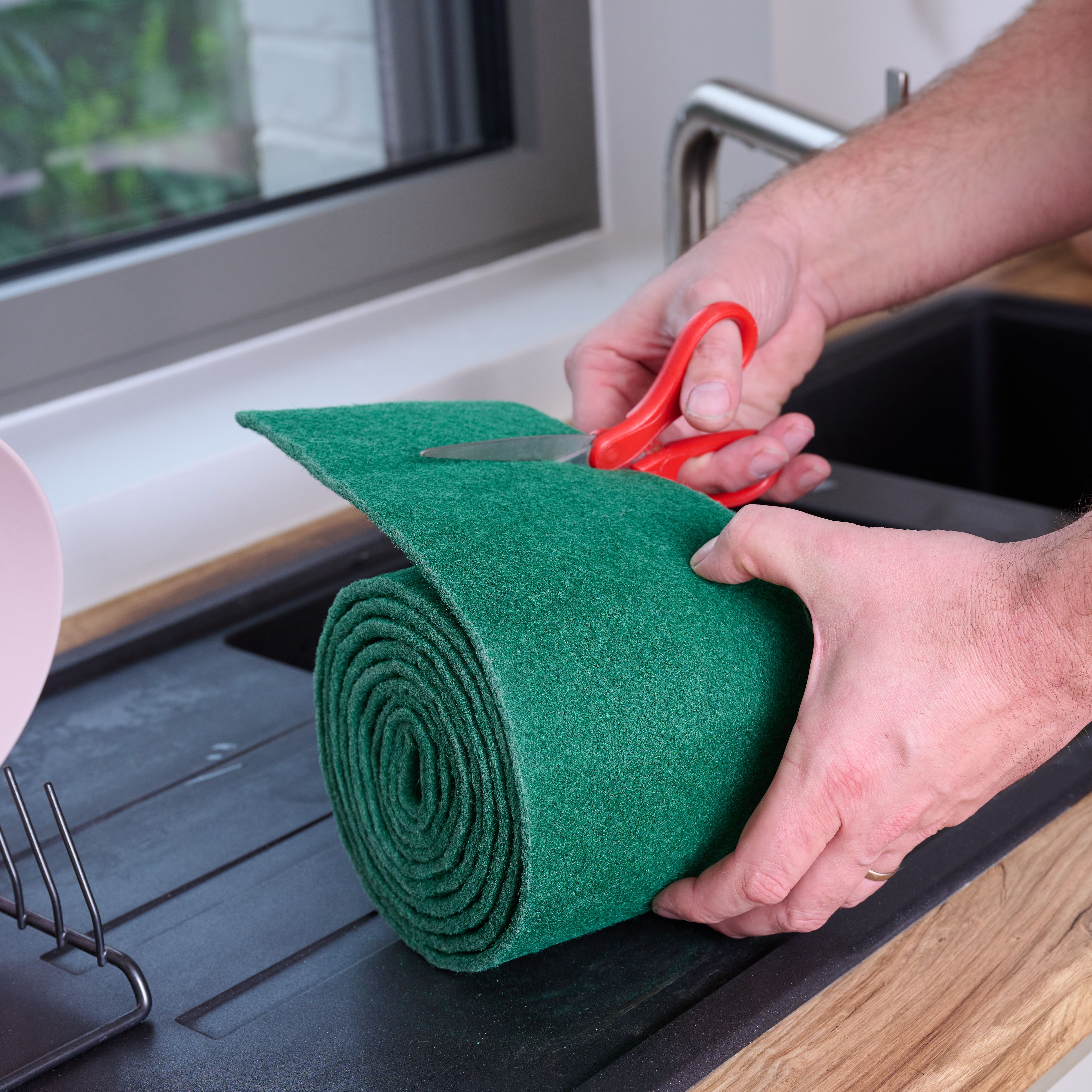 Green Polyester (PES) Scourer roll