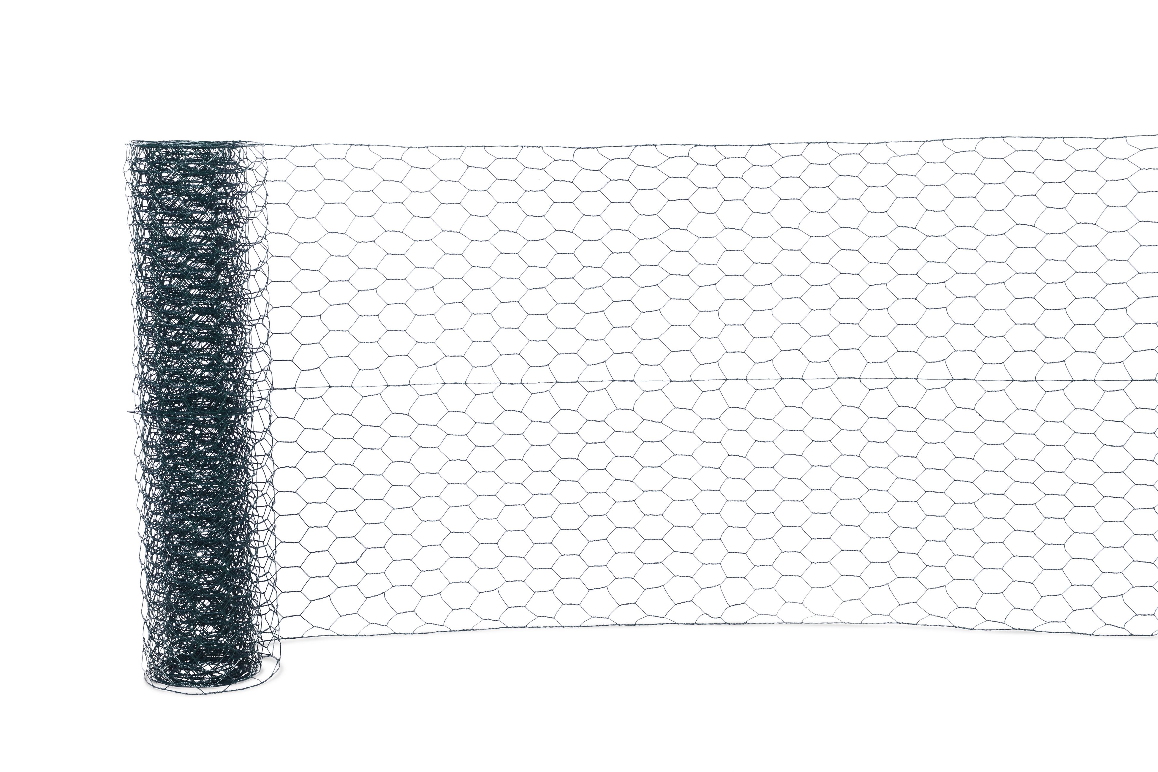 Green PVC-coated Steel Triple torsion mesh, (L)10m (H)1m (W)1m