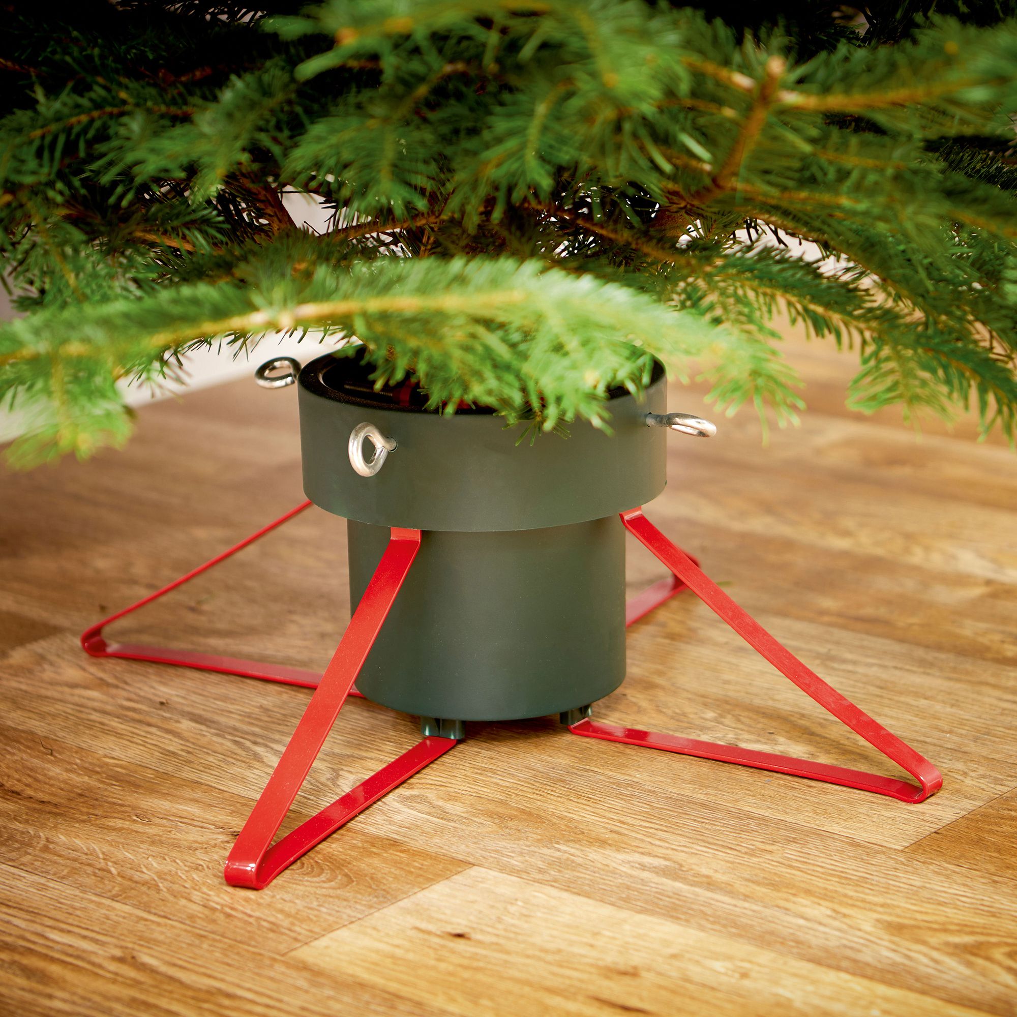 Green & red Metal & plastic 46cm Christmas tree stand 42cm | DIY at B&Q