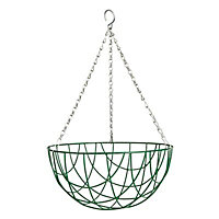Green Round Wire Hanging basket, 30.48cm