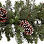 Green & silver baubles, berries & pine cones Christmas swag