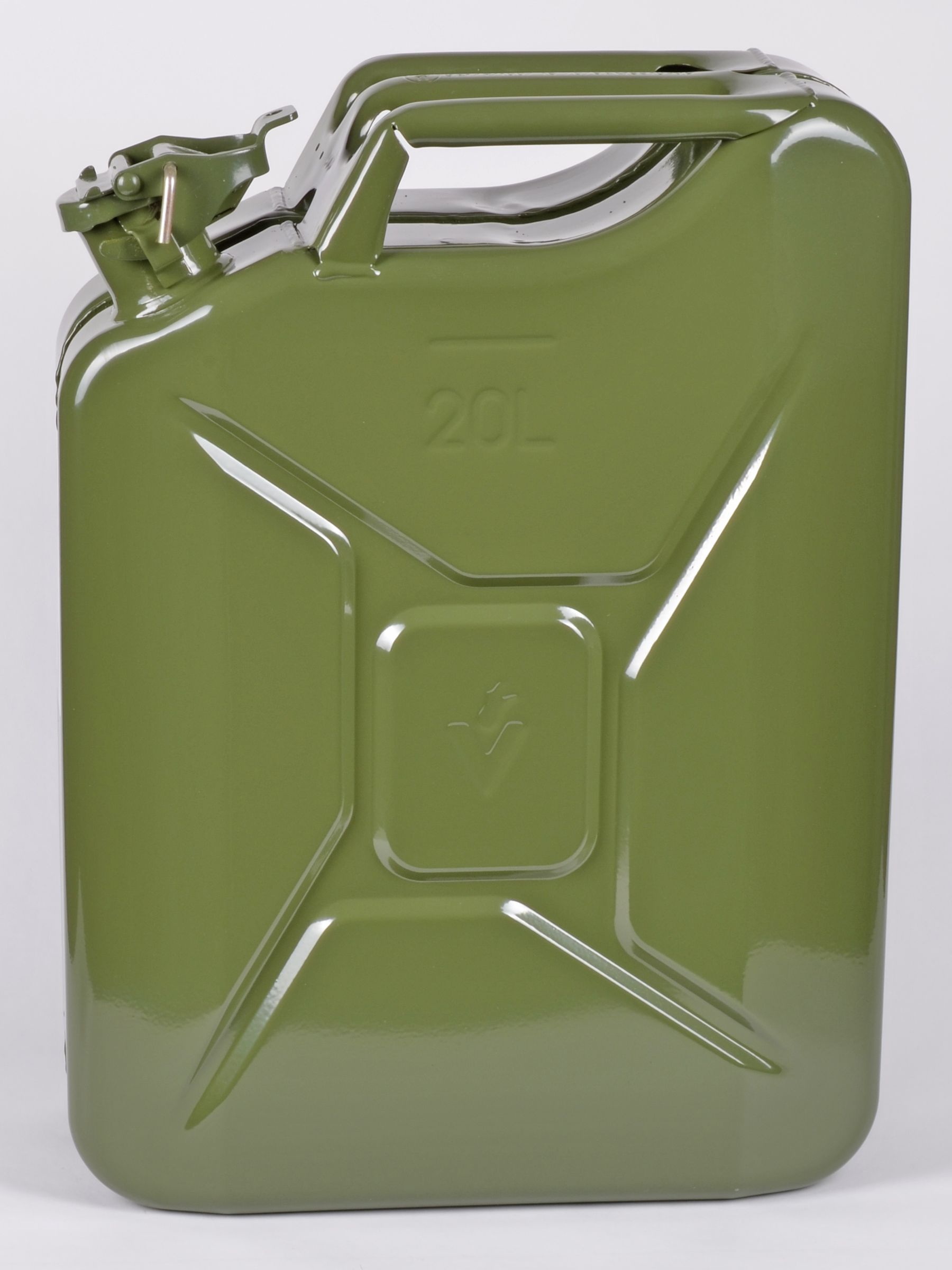 20L LITRE METAL JERRY CAN GREEN CAR STORAGE FUEL PETROL DIESEL CONTAINER W/ Spout | UK