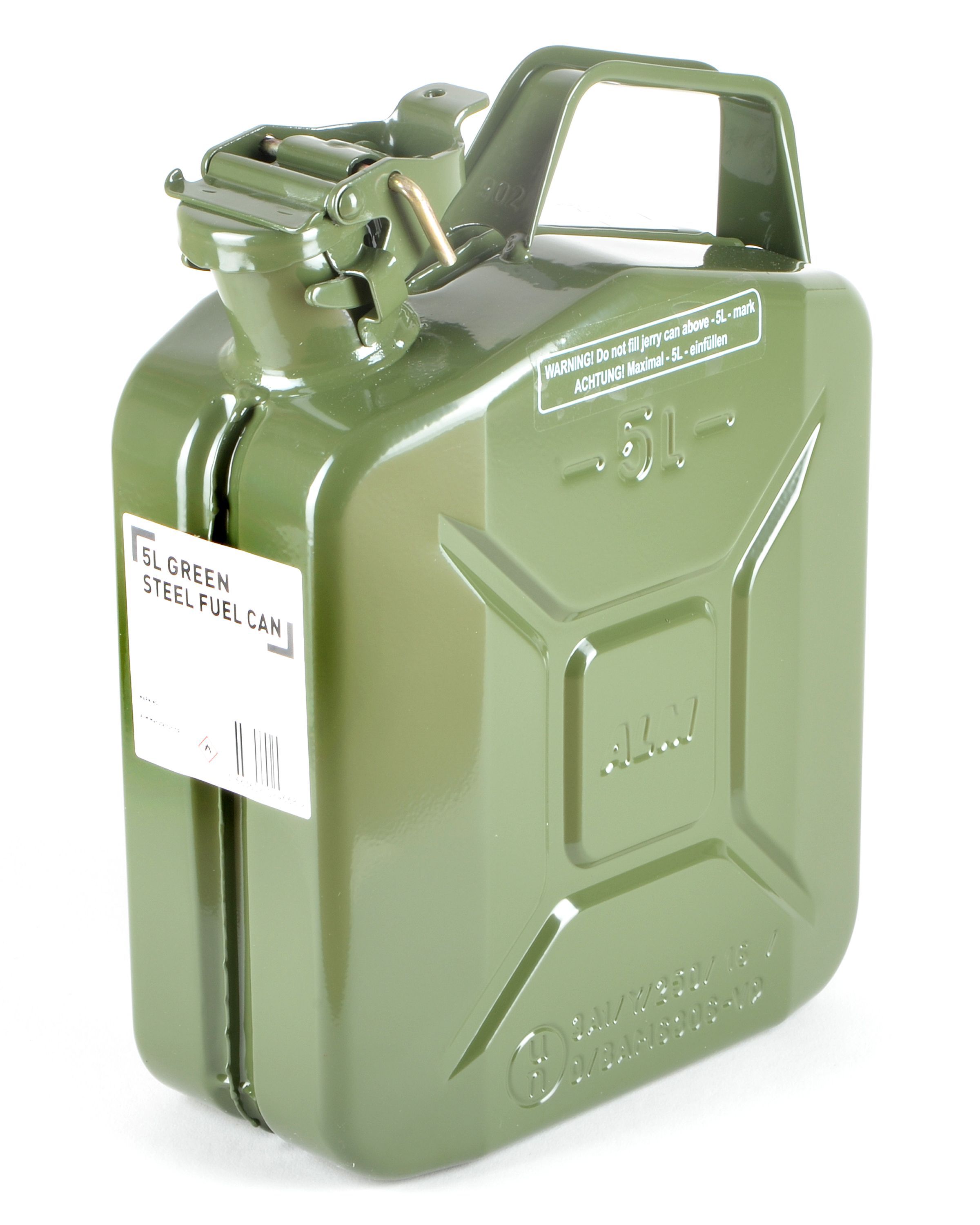 Green Steel Petrol Fuel can, 5L