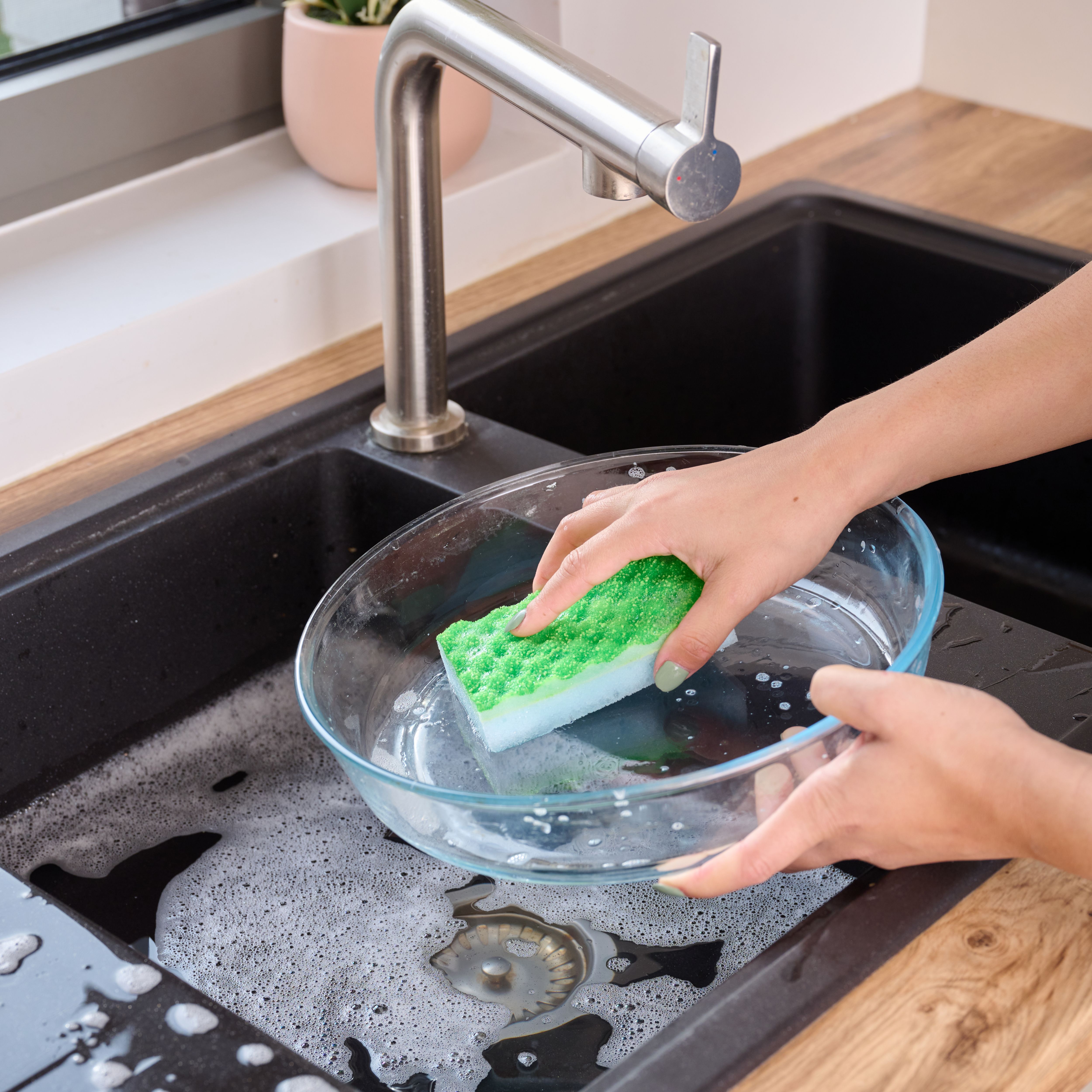 Green Synthetic sponge scourer, Pack of 3