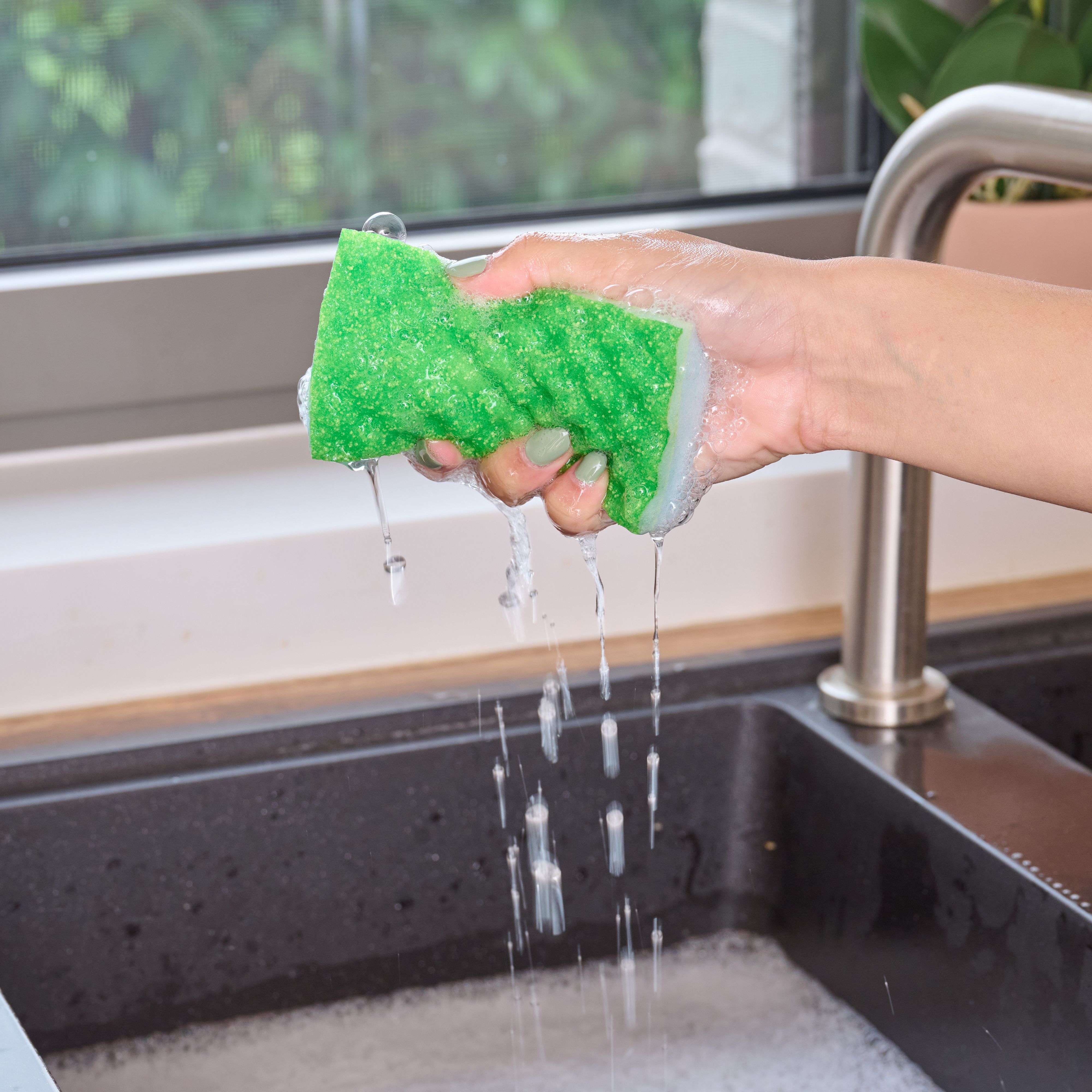 Green Synthetic sponge scourer, Pack of 3