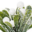 Green & white Glitter effect Mistletoe Pick