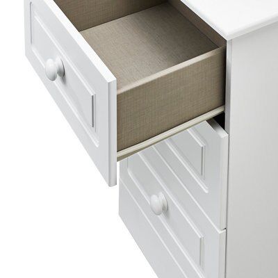 Greenwich Matt white 3 Drawer Chest of drawers (H)750mm (W)430mm (D)450mm