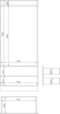 Greenwich White 2 Drawer Double Wardrobe (H)1950mm (W)870mm (D)550mm