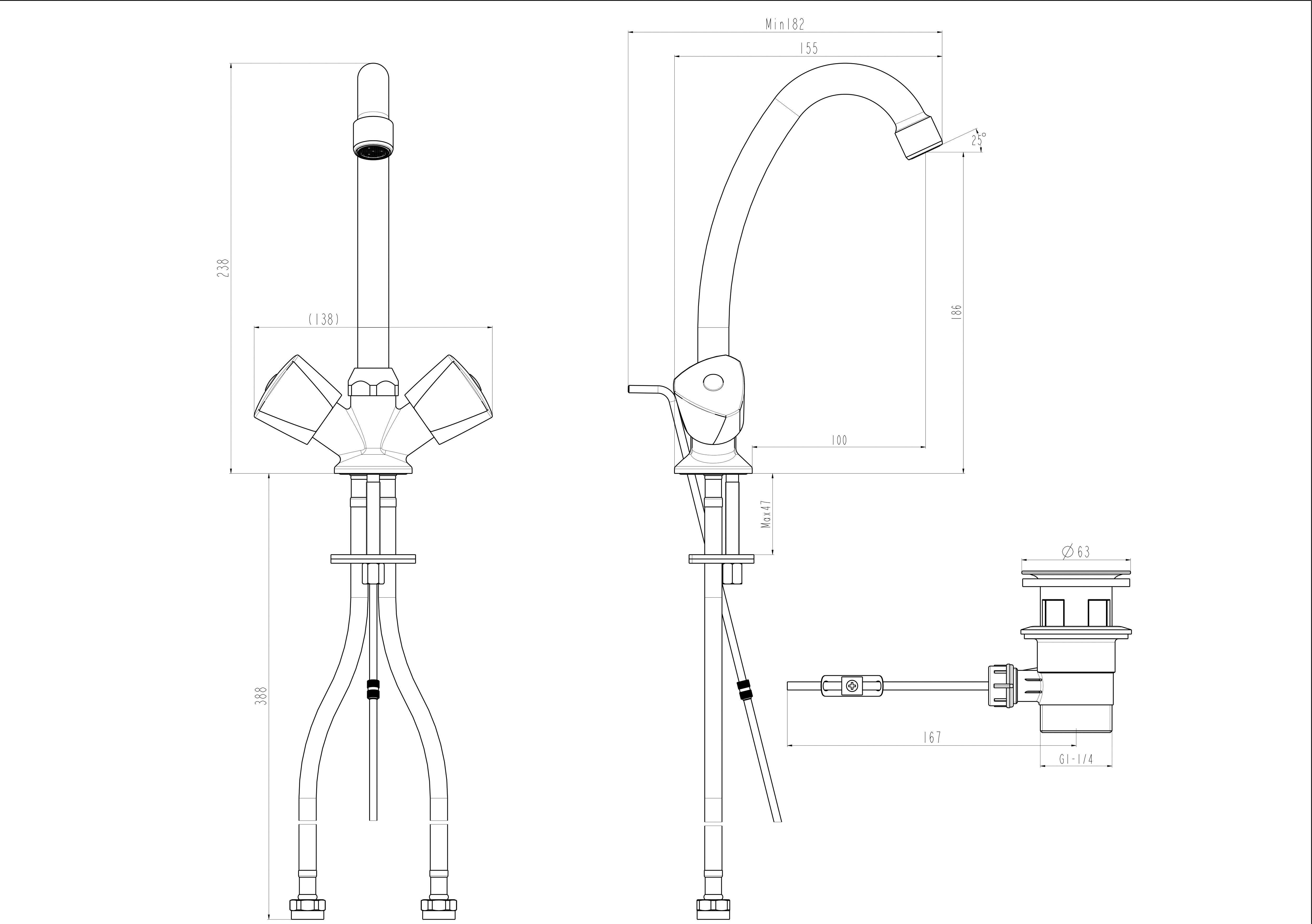 Grenvik Basin Mono mixer Tap with Waste