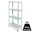 Grey 4 shelf Steel Shelving unit (H)1400mm (W)700mm