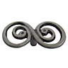 Grey Aluminium Pewter effect Round Double swirl Cabinet Knob (Dia)63.5mm