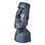 Grey Aluminium, polyurethane (PU) & steel Moai Garden ornament (H)78cm