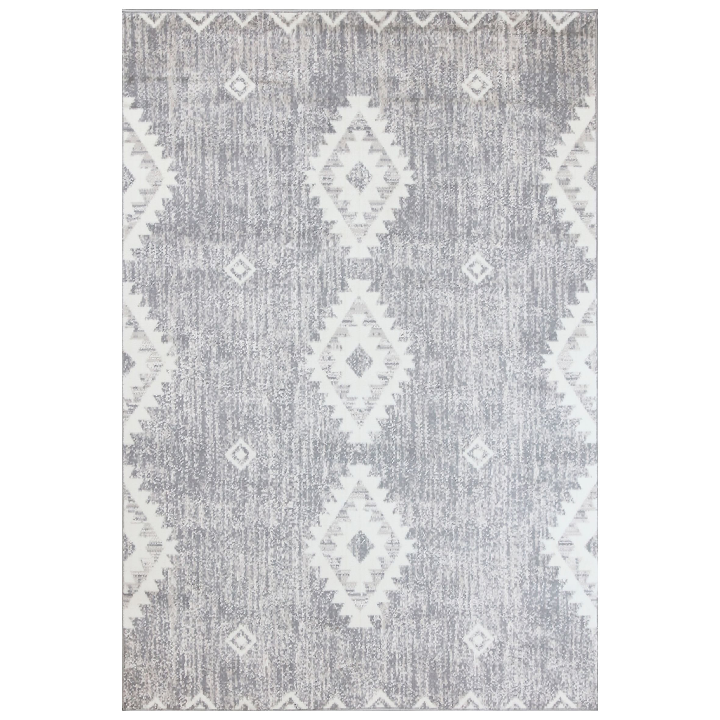 Grey Aztec Woven effect Medium Rug, (L)160cm x (W)120cm