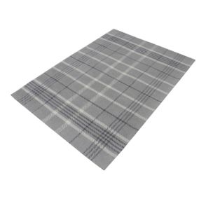 Grey Check Medium Rug, (L)170cm x (W)120cm