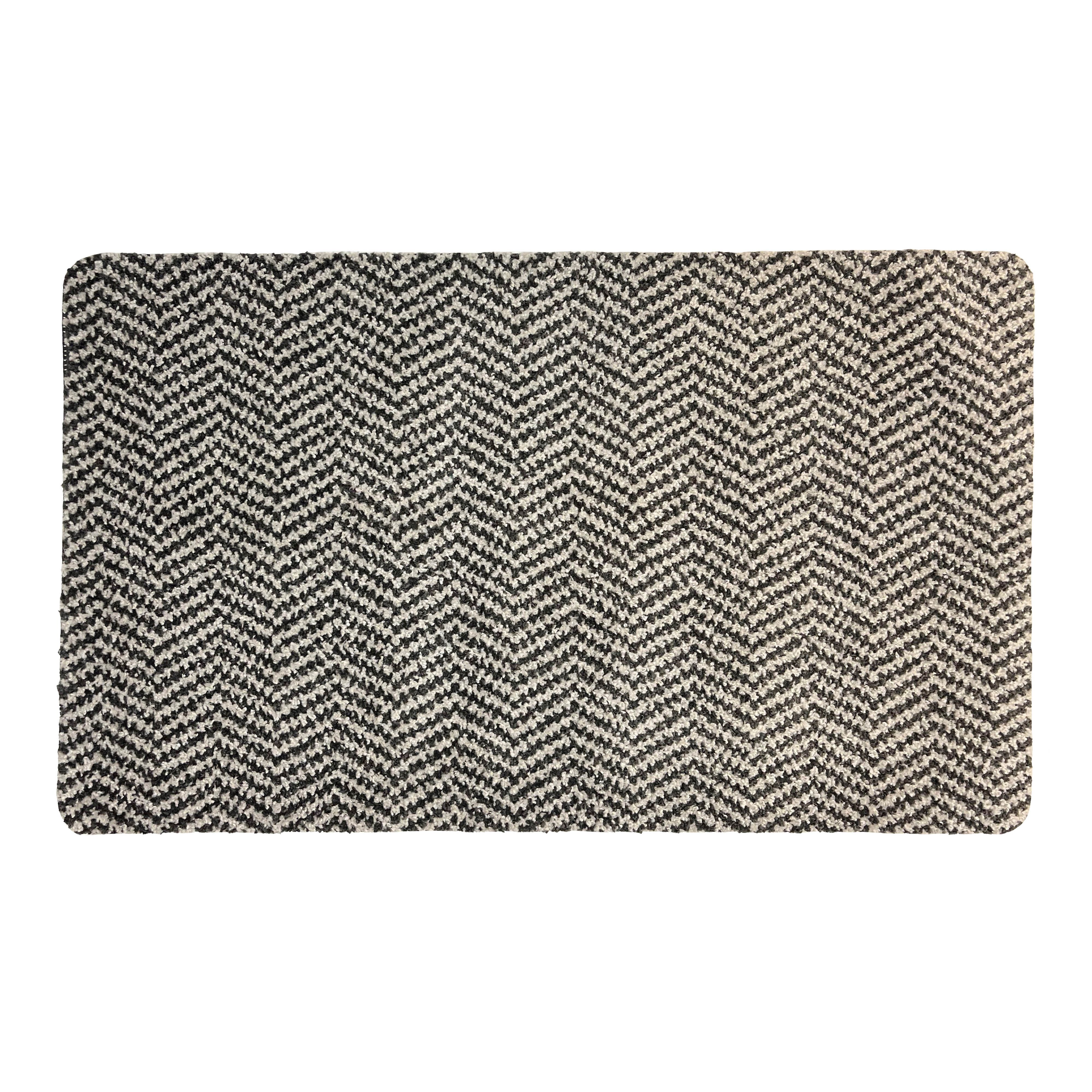 Grey Chevron Door mat, 80cm x 50cm