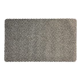 Grey Chevron Door mat, 80cm x 50cm
