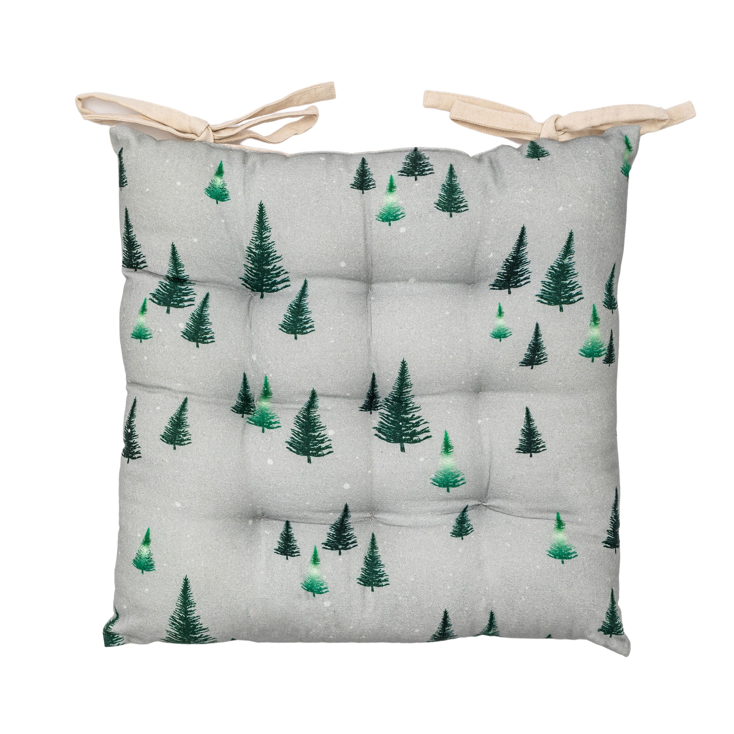 Grey Christmas Fir tree Seat pad L 40cm x W 40cm DIY at B Q