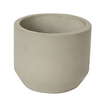 Grey Clay Circular Plant pot (Dia)17cm