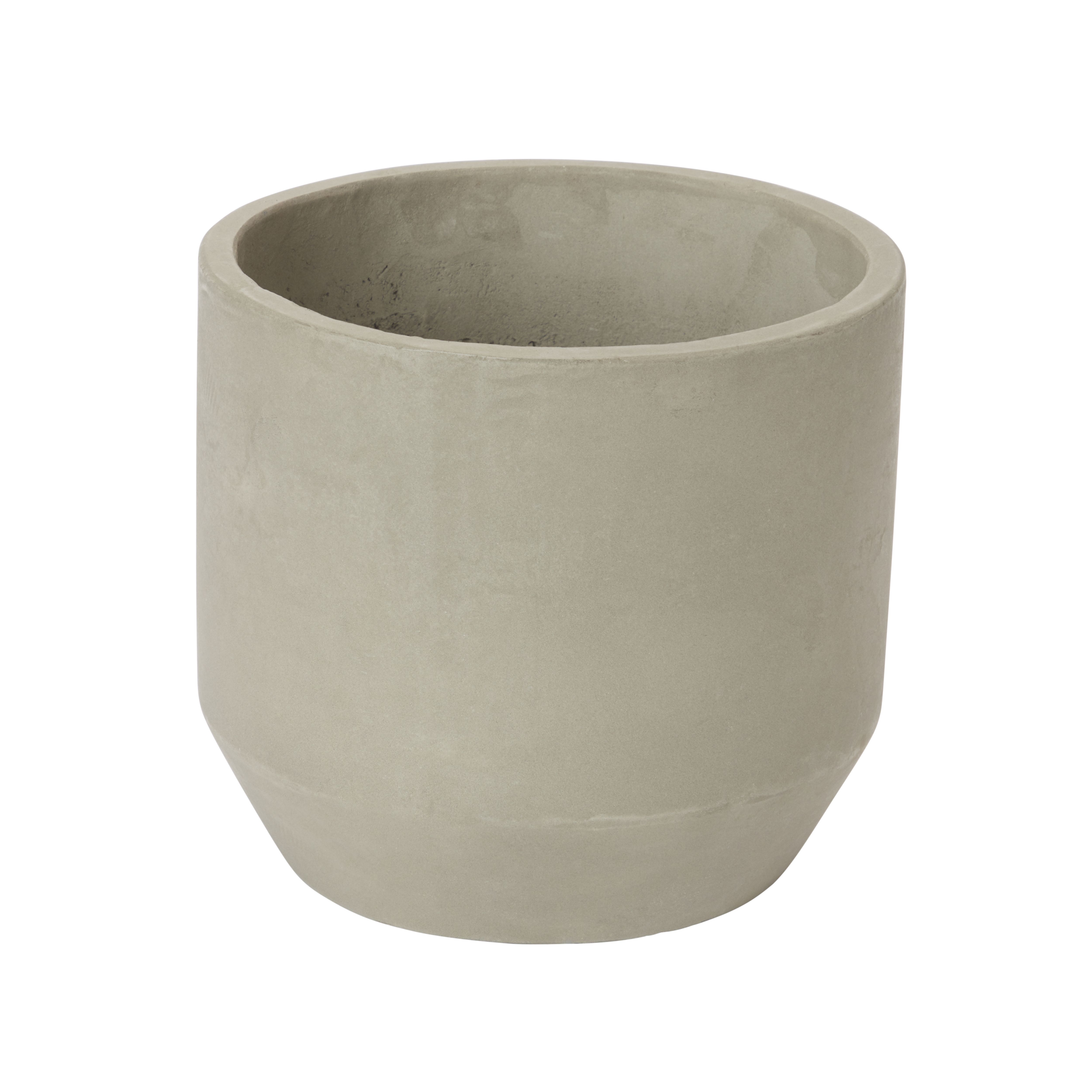 Grey Clay Circular Plant pot (Dia)22cm | DIY at B&Q
