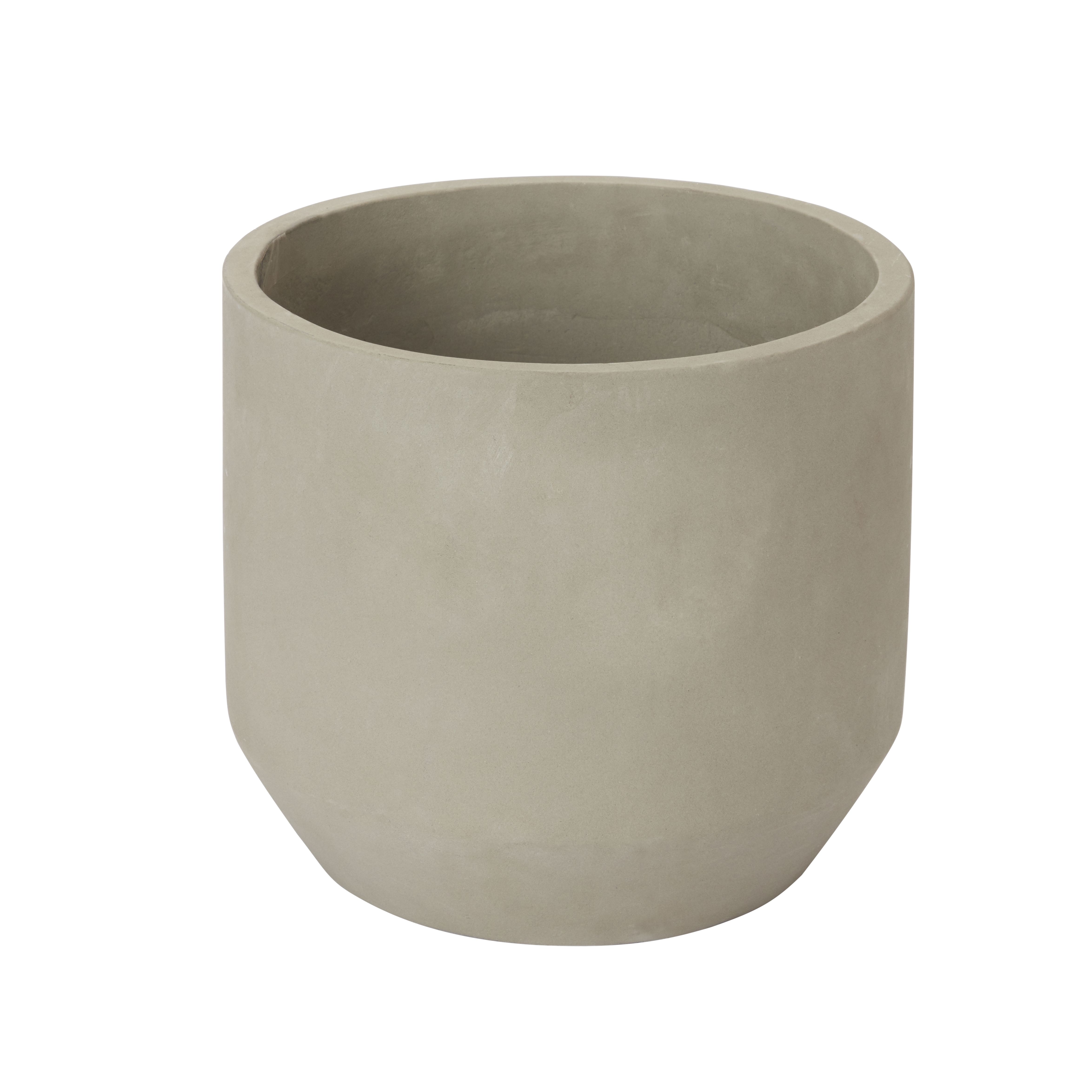 Grey Clay Circular Plant pot (Dia)27.4cm | DIY at B&Q