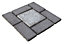 Grey Cobble mat square 16m², Pack of 100