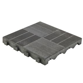 Grey Composite Clippable deck tile (L)0.4m (W)400mm (T)45mm