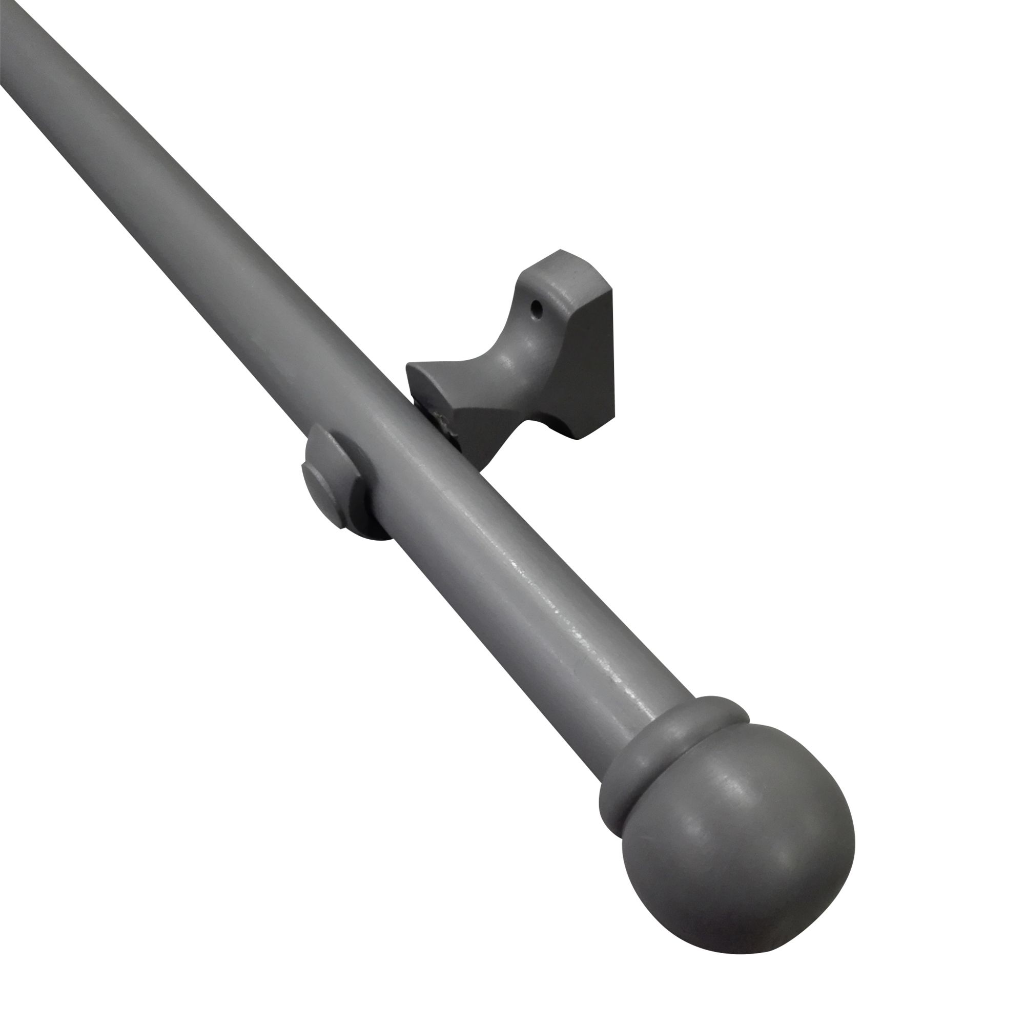 Grey Fixed Curtain pole Set, (L)1.5m | DIY at B&Q