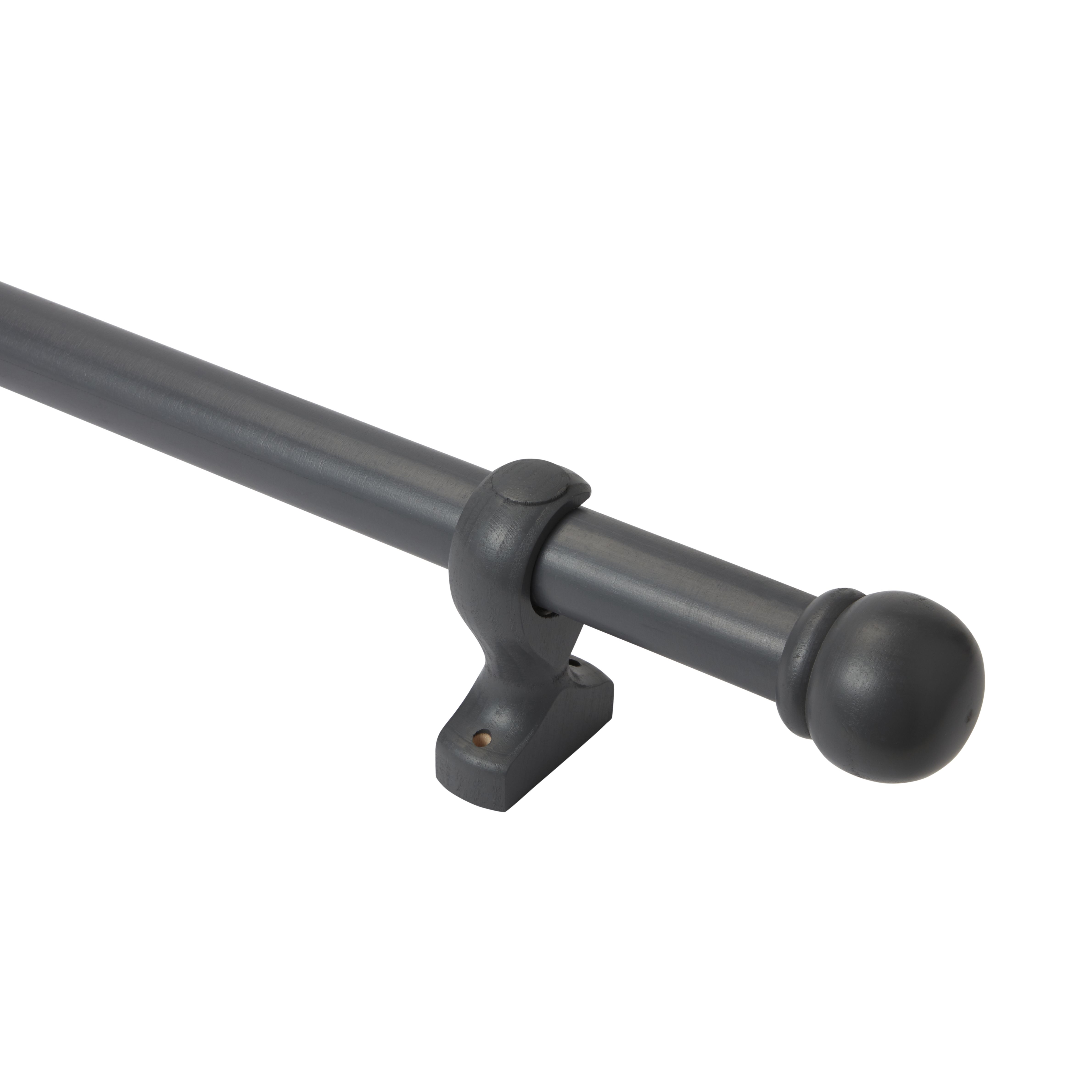 Grey Fixed Curtain pole Set, (L)2000mm2000mm, (L)2m DIY at B&Q