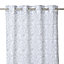 Grey Floral Net Eyelet Voile curtain (W)140cm (L)260cm, Single