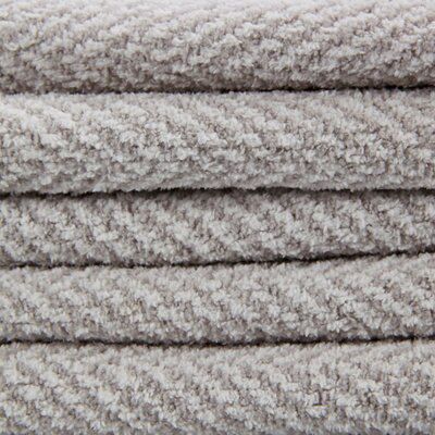 Grey Herringbone Chenille Throw